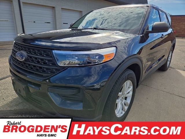 2021 Ford Explorer Base in Black — front three-quarter view