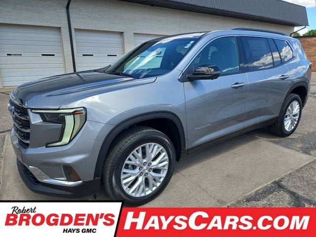 2026 GMC Acadia Elevation in Sterling Metallic — front three-quarter view
