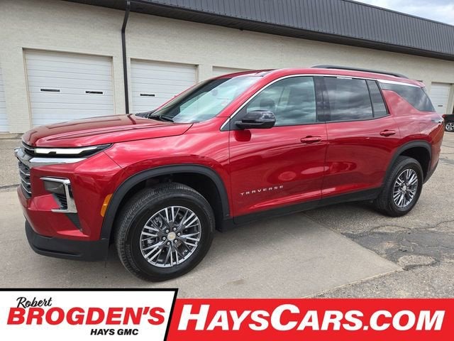 2026 Chevrolet Traverse LT in Radiant Red Tintcoat — front three-quarter view