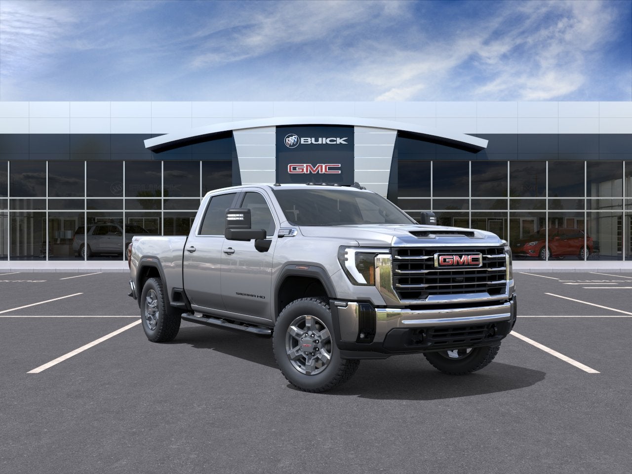 2026 GMC Sierra 2500 HD SLE in Sterling Metallic — front three-quarter view