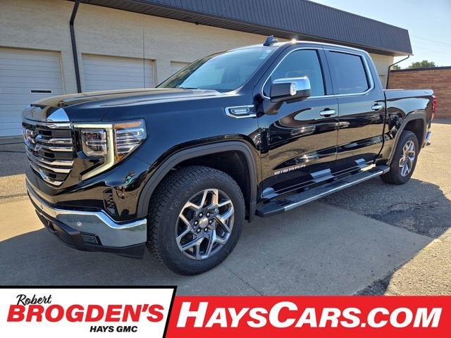 2026 GMC Sierra 1500 SLT in Onyx Black — front three-quarter view